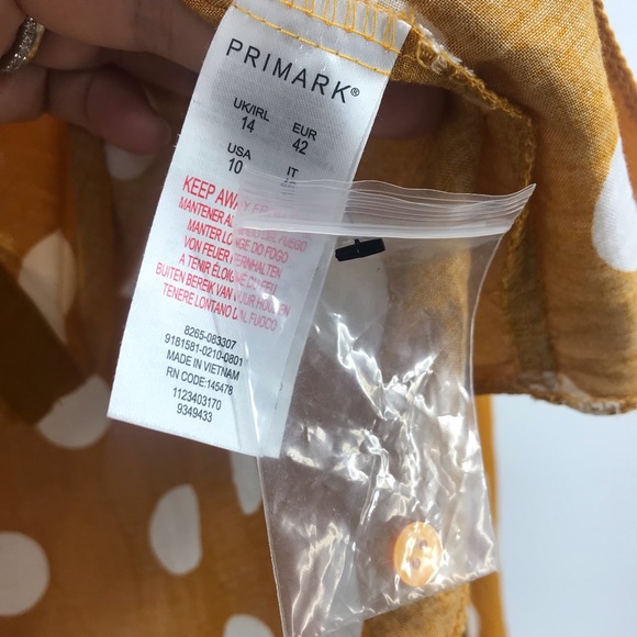 Primark polka dot crop button down top size10 - Picture 6 of 9